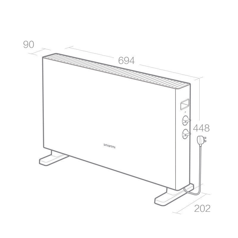 Radiateur convecteur domestique – chauffage électrique avec thermostat, silencieux, écoénergétique