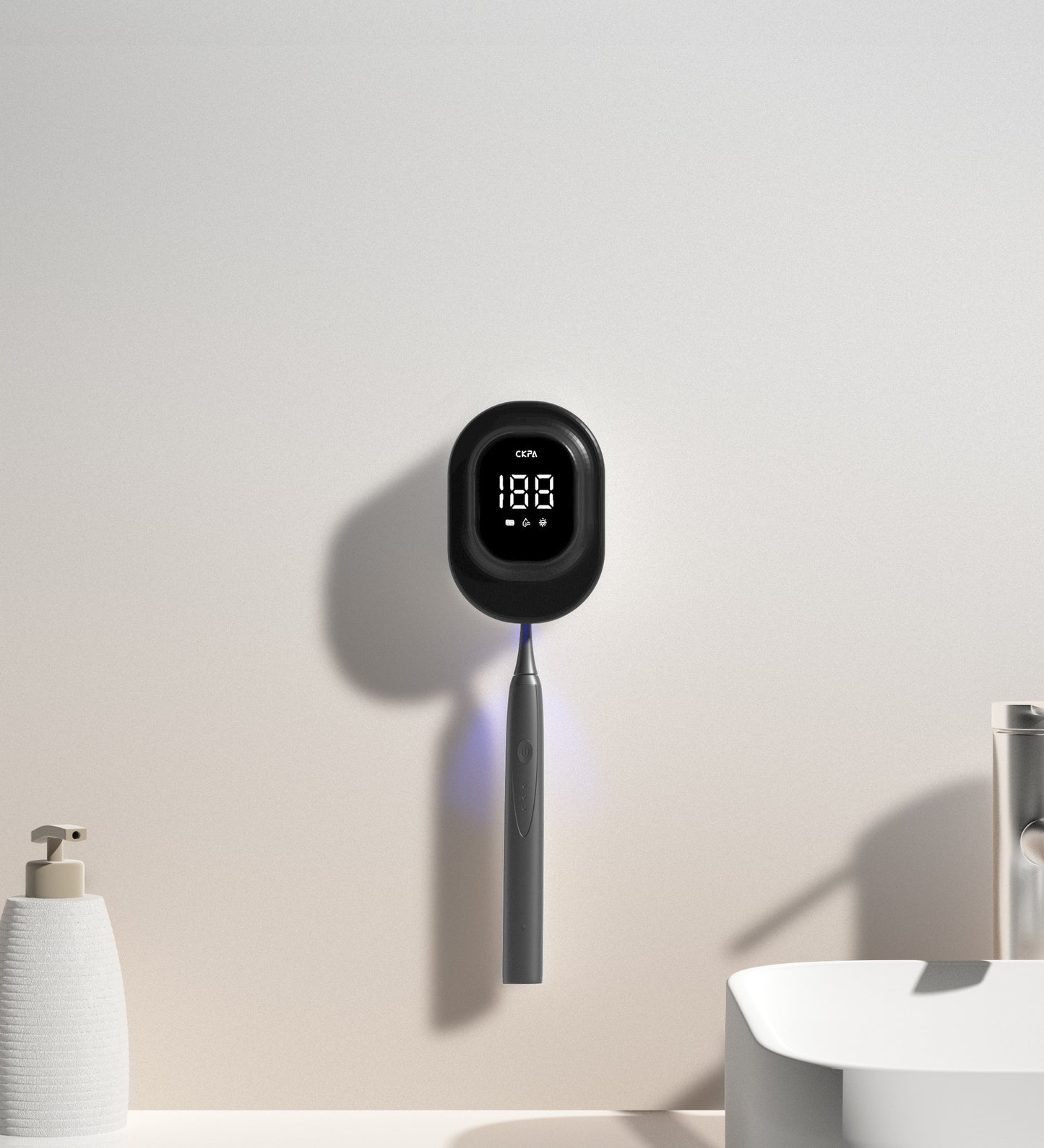 Stérilisateur UV pour brosse à dents – support mural individuel, sans perçage, électrique