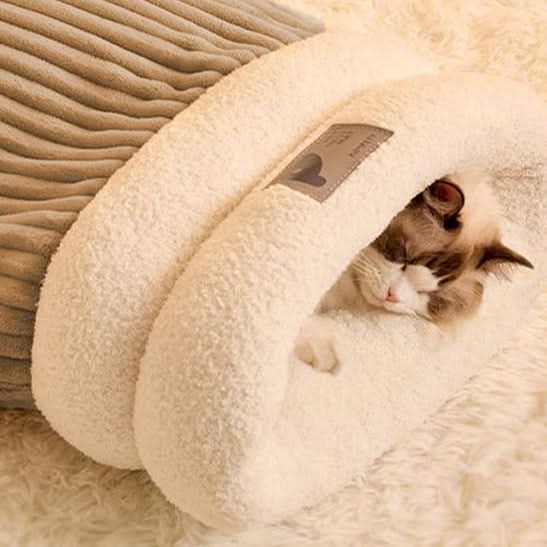 Sac de couchage pour animaux – peluche douce, semi-fermé