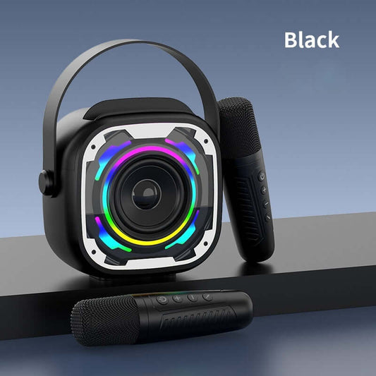 Enceinte Bluetooth Karaoké Rechargeable – Microphone & LED Festives