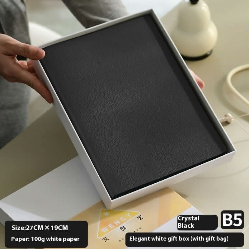 Lychee pattern soft leather cover notebook