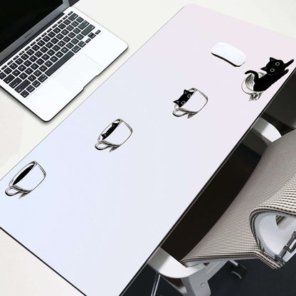 Tapis de Bureau “Chat & Café”