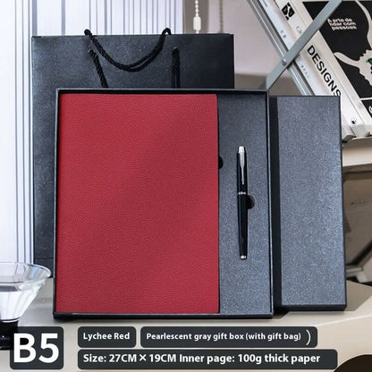 Lychee pattern soft leather cover notebook