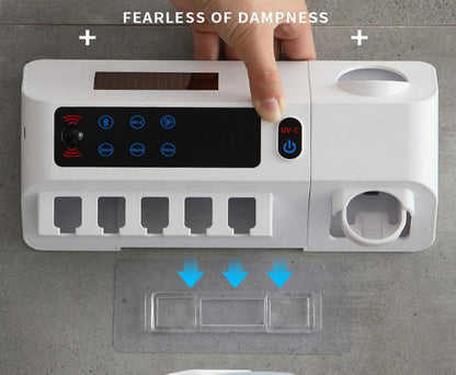 Stérilisateur de brosses à dents intelligent UV – support mural salle de bain, rangement hygiénique