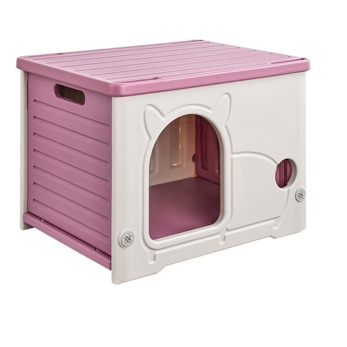 Maison pour chat intérieure – villa fermée quatre saisons, avec griffoir et jouet suspendu