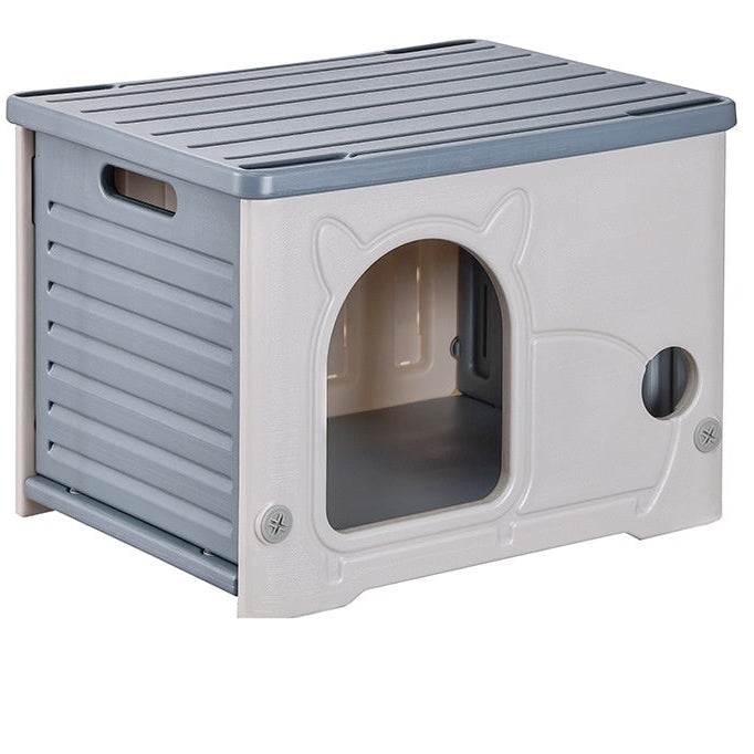 Maison pour chat intérieure – villa fermée quatre saisons, avec griffoir et jouet suspendu