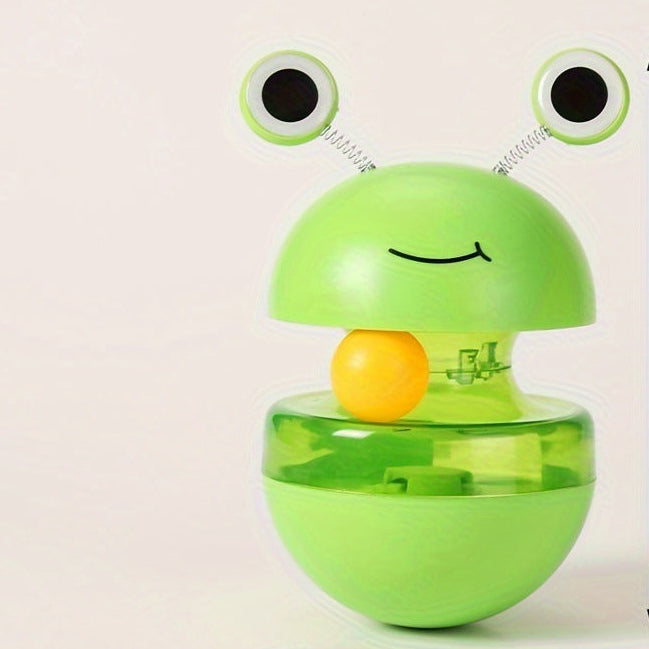 Jouet interactif pour chat – Grenouille culbuto avec balle distributrice de nourriture
