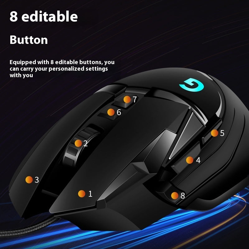 Souris filaire gaming G502 – capteur HERO 25K, 11 boutons
