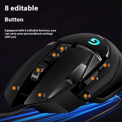 Souris filaire gaming G502 – capteur HERO 25K, 11 boutons
