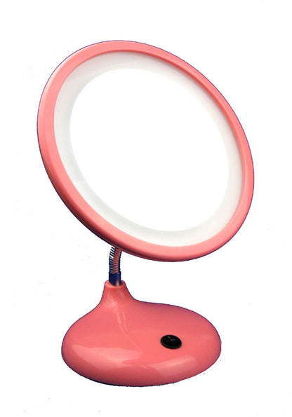 Miroir de maquillage rechargeable – miroir de bureau LED tactile, 3 lumières, rotation 360°, USB