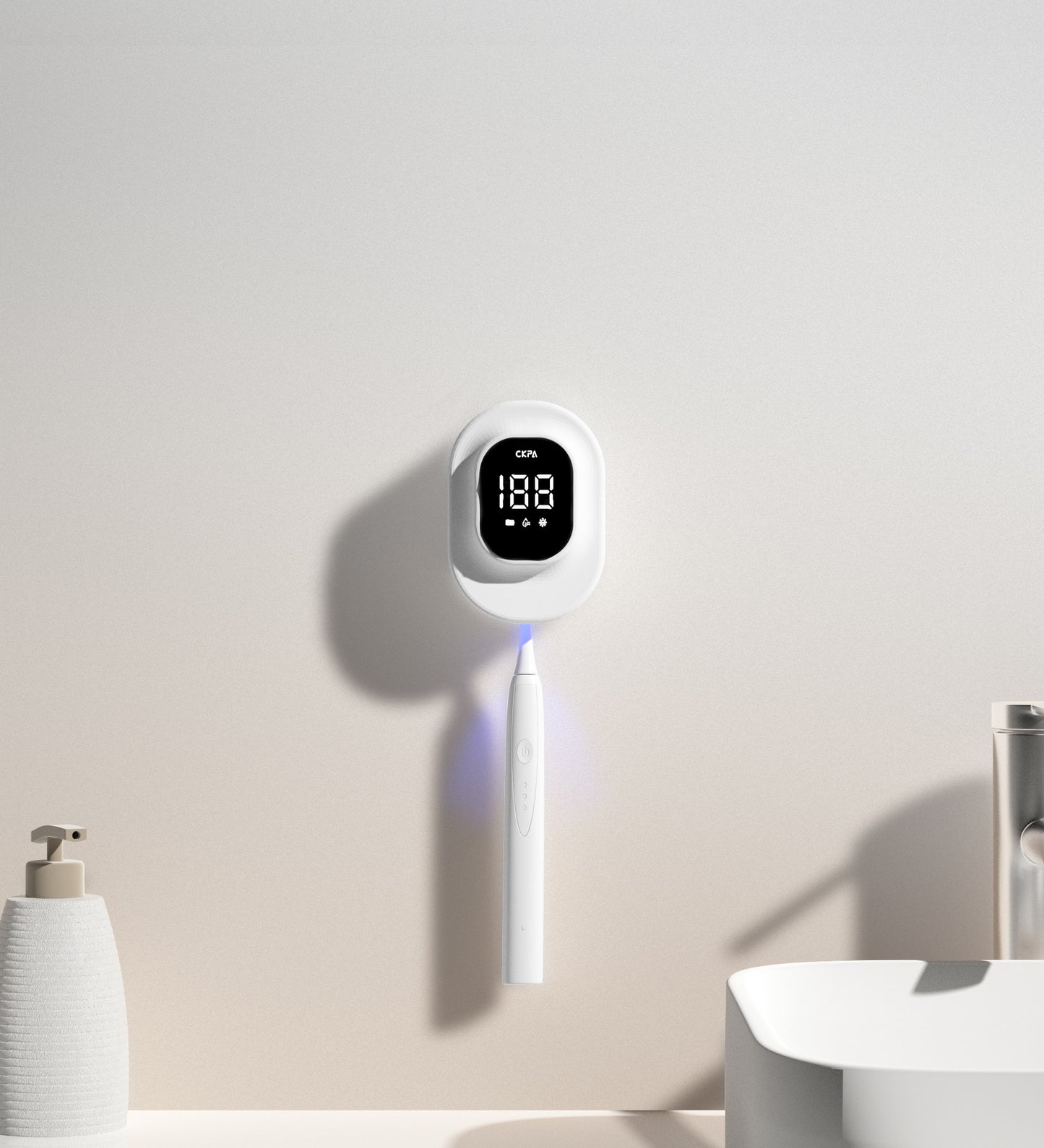 Stérilisateur UV pour brosse à dents – support mural individuel, sans perçage, électrique