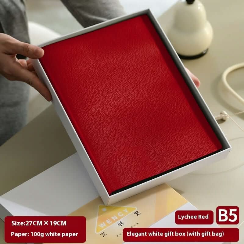 Lychee pattern soft leather cover notebook