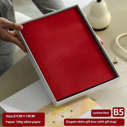 Lychee pattern soft leather cover notebook
