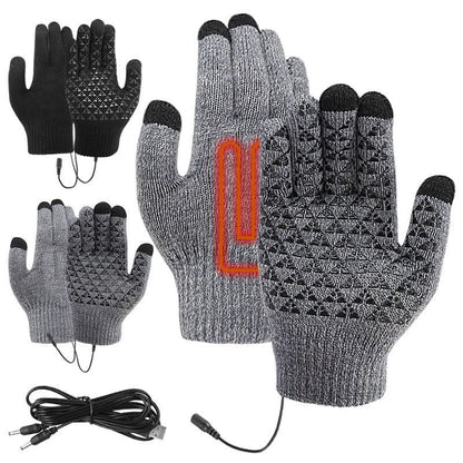 Gants chauffants USB – tricot épaissi thermique, confort hivernal