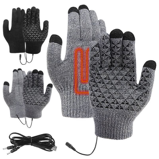 Gants chauffants USB – tricot épaissi thermique, confort hivernal