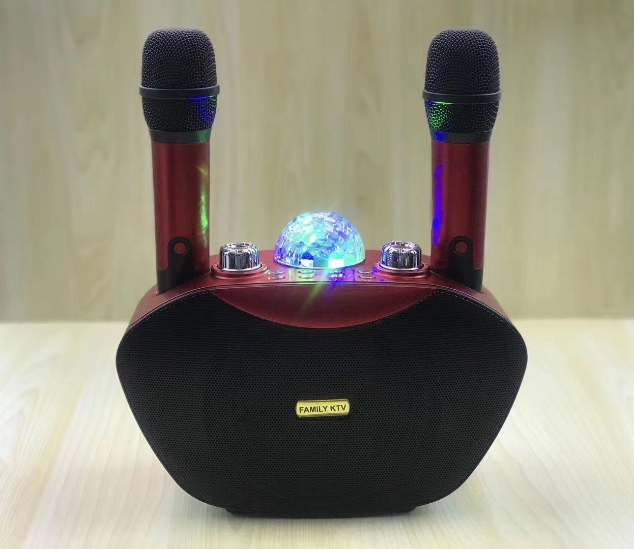 Micro Karaoké Familial Sans Fil – Family KTV Microphone avec Haut‑Parleur Intégré