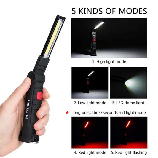 Lampe Torche Tactique LED COB Rechargeable USB Les Visionnaires