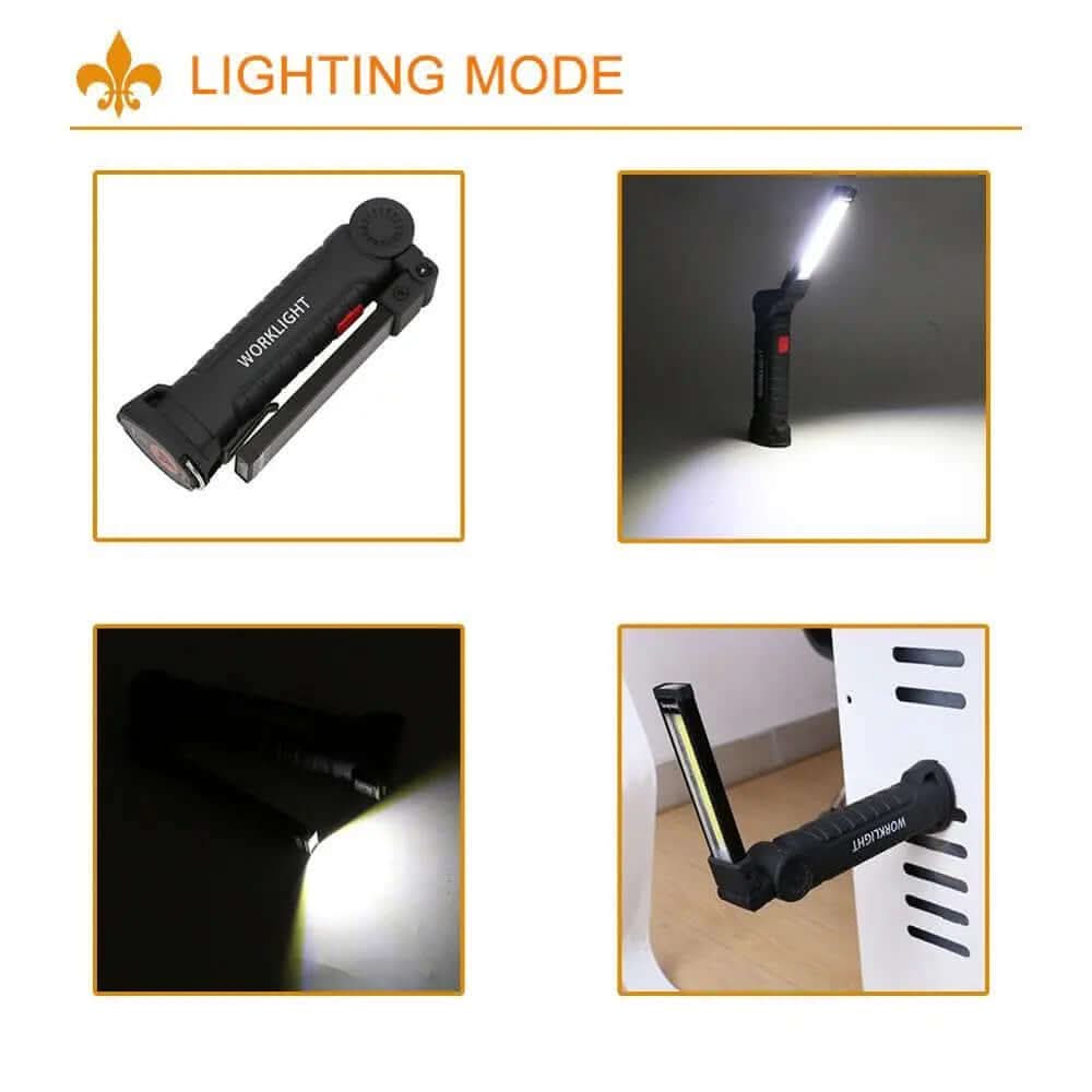 Lampe Torche Tactique LED COB Rechargeable USB Les Visionnaires