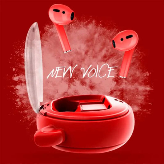 Casque Bluetooth sans fil Macaron Red TWS5.0 Les Visionnaires