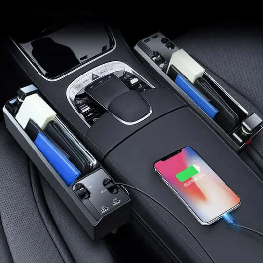 Boîte de rangement pour siège auto avec câble Les Visionnaires