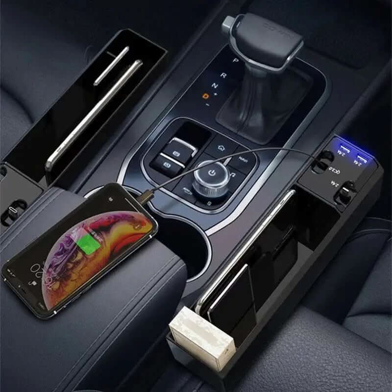 Boîte de rangement pour siège auto avec câble Les Visionnaires