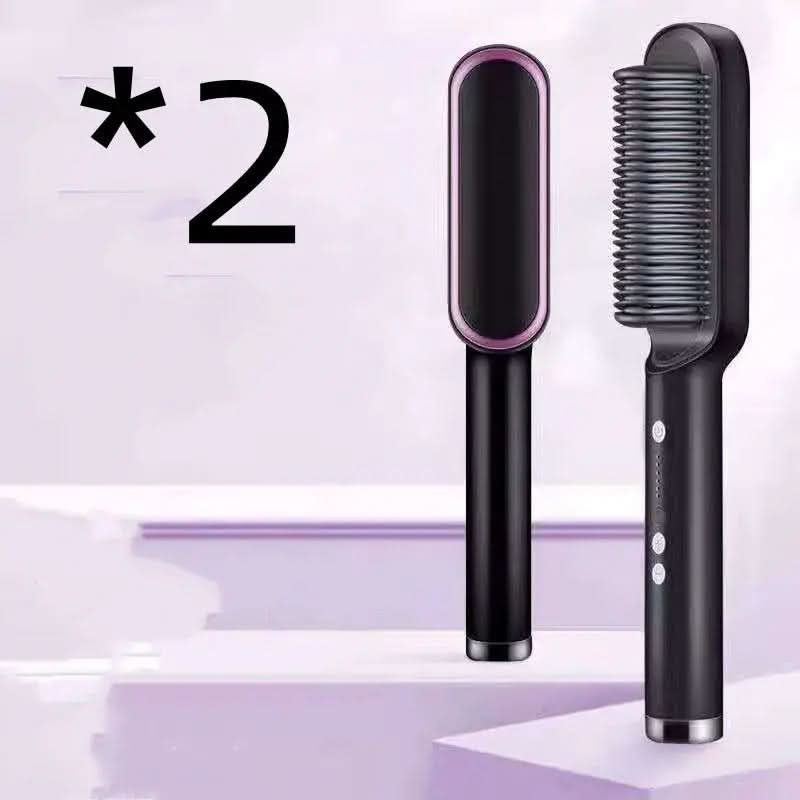 Nouveau fer à lisser 2 en 1, peigne chauffant, fer à friser à ions négatifs Les Visionnaires