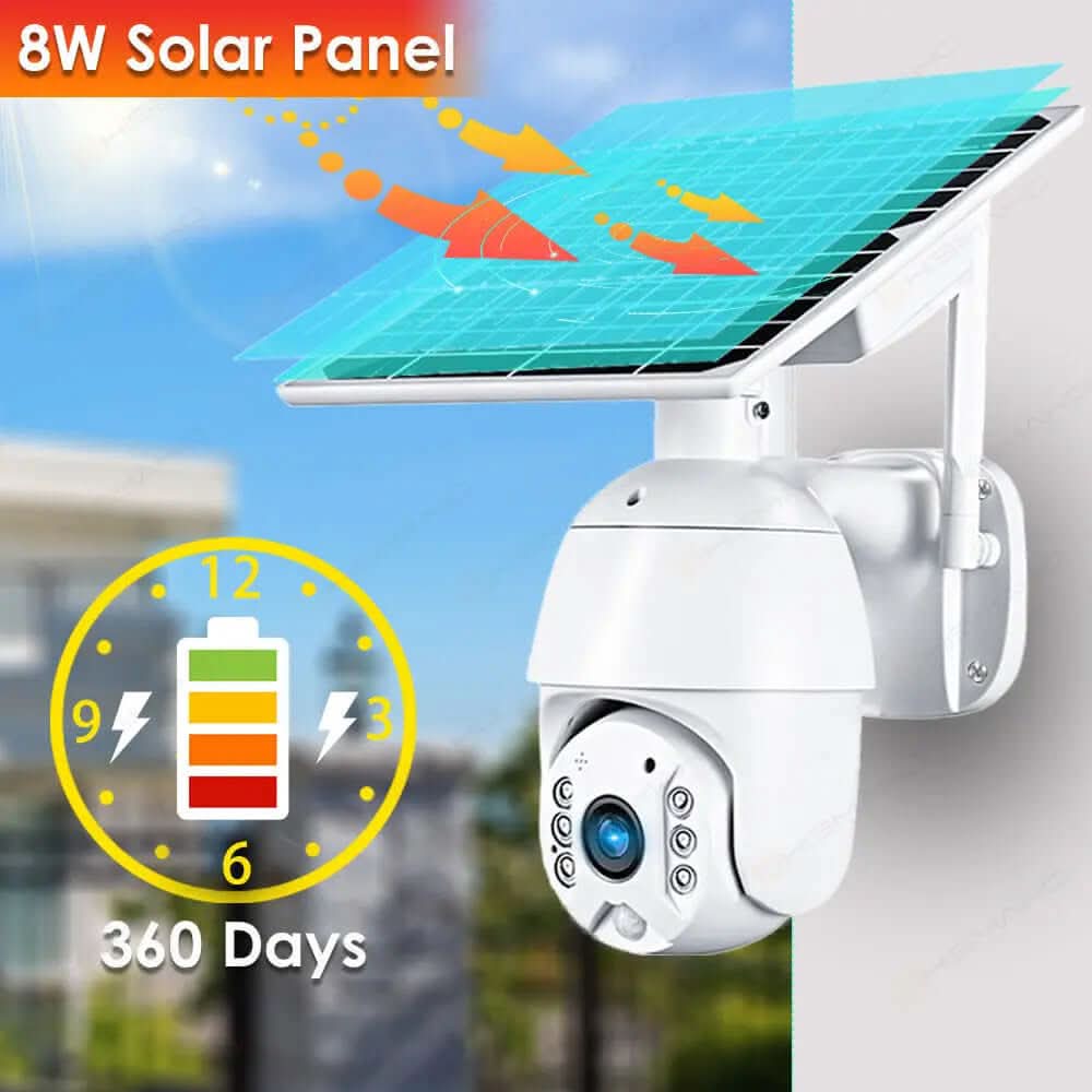 caméra de sécurité LTE 4G avec panneau solaire 8W Les Visionnaires