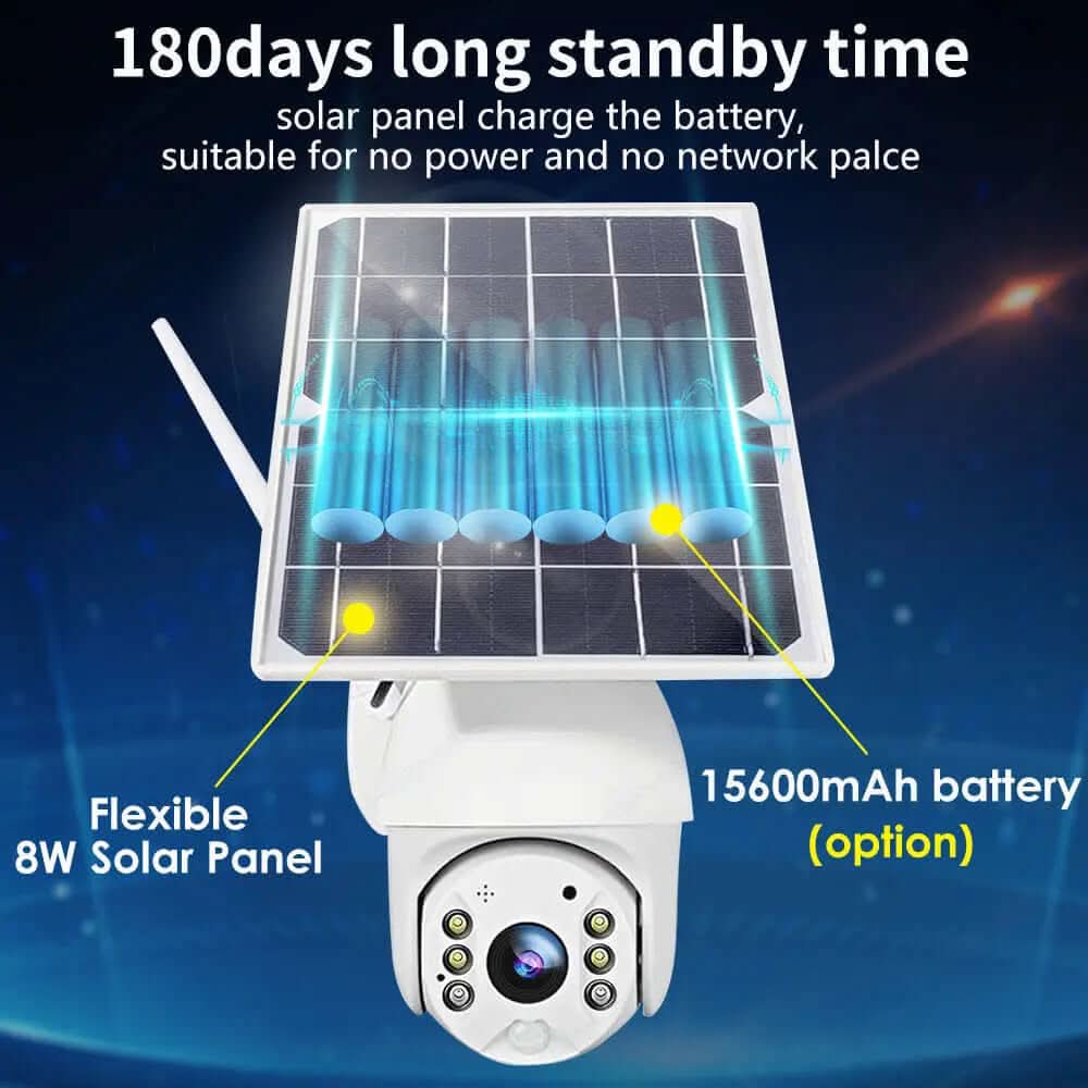 caméra de sécurité LTE 4G avec panneau solaire 8W Les Visionnaires