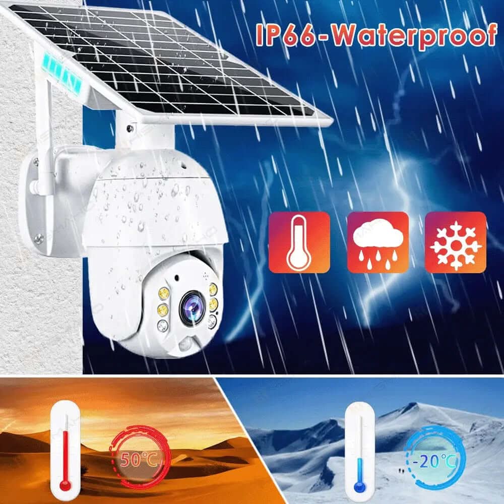 caméra de sécurité LTE 4G avec panneau solaire 8W Les Visionnaires