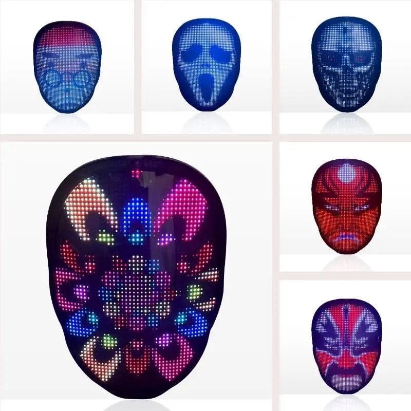 Masques d'Halloween lumineux à LED en couleur, masque changeant de visage Les Visionnaires