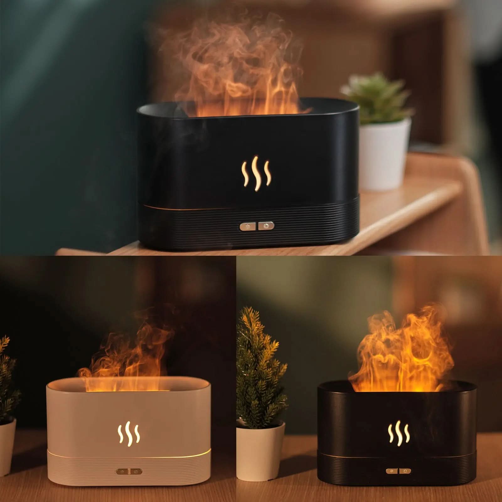 Diffuseur d’arômes avec lumière de flamme et humidificateur de brume Les Visionnaires