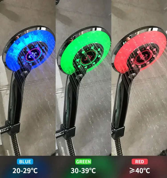 Pomme de douche LED à capteur de température Les Visionnaires