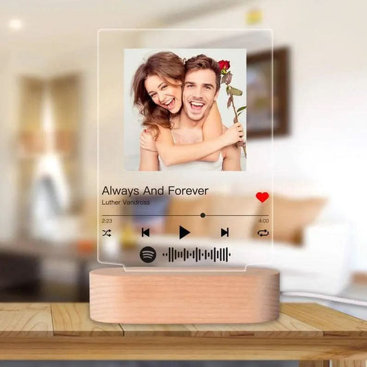 Couverture d'album photo personnalisable avec veilleuse et nom gravé Les Visionnaires