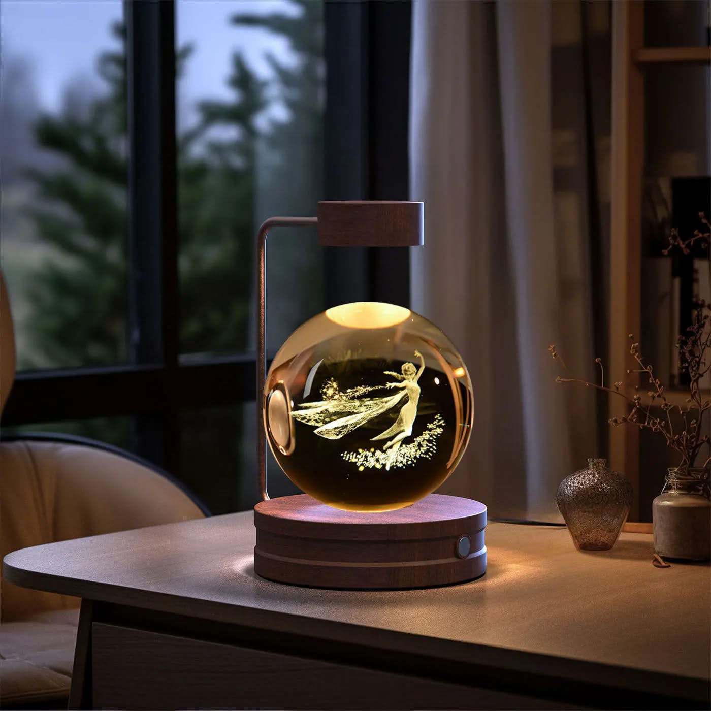 Lampe de chevet cristal, lumière d'ambiance USB pour chambre Les Visionnaires