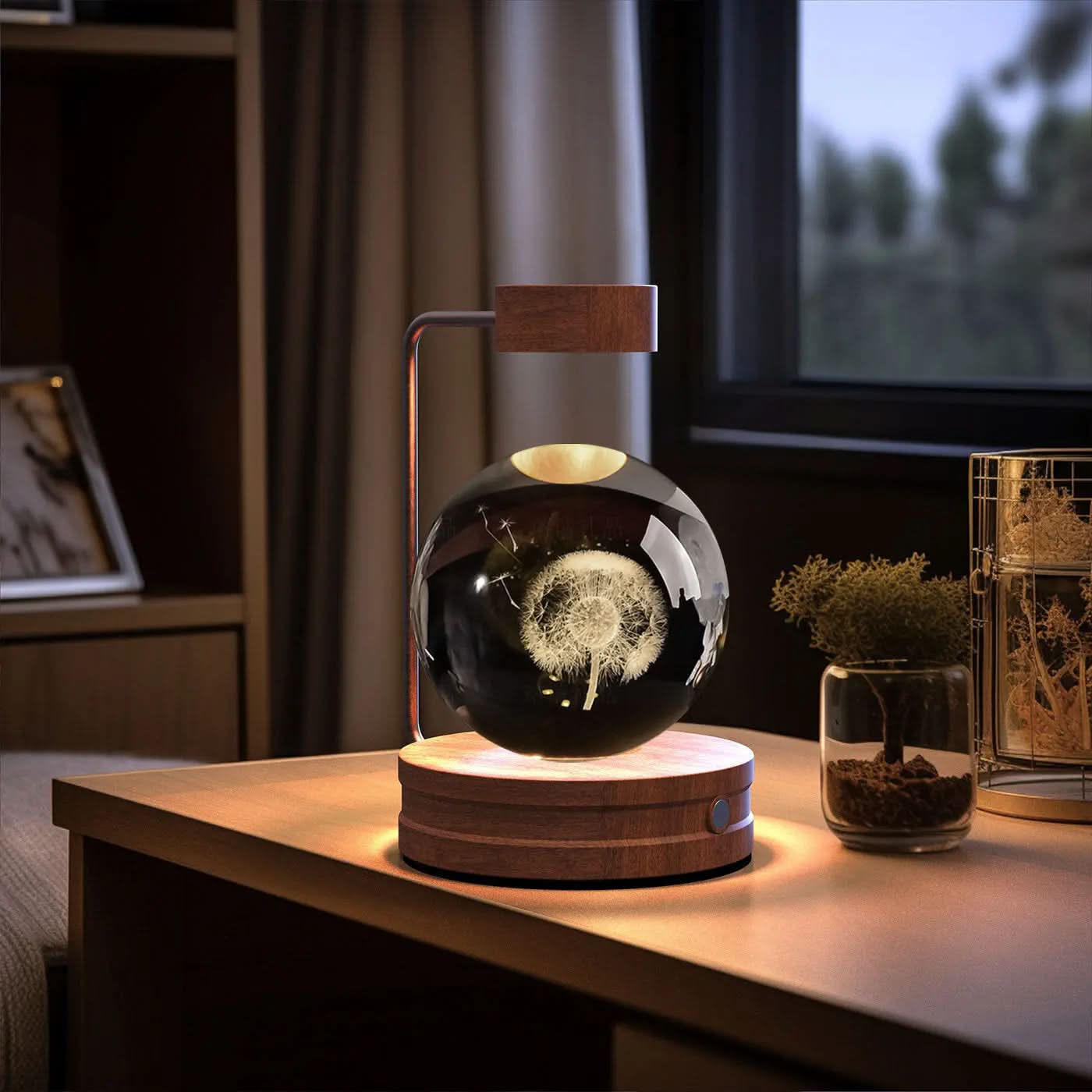 Lampe de chevet cristal, lumière d'ambiance USB pour chambre Les Visionnaires