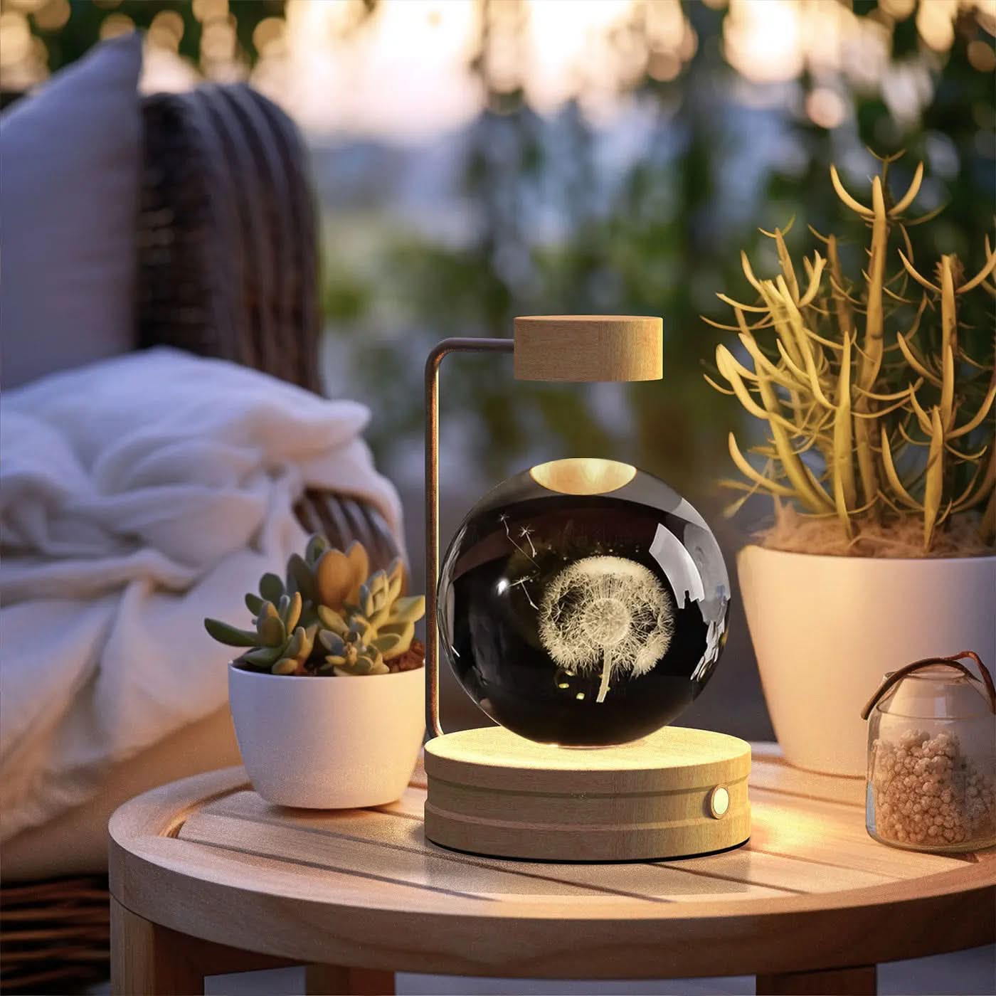 Lampe de chevet cristal, lumière d'ambiance USB pour chambre Les Visionnaires