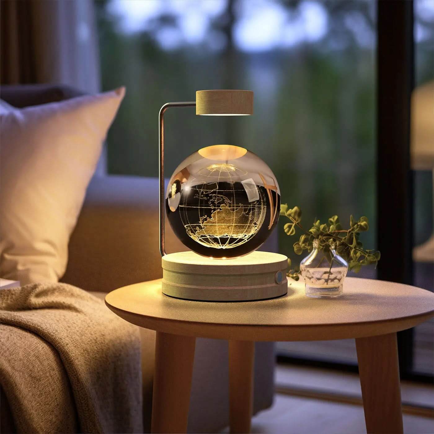 Lampe de chevet cristal, lumière d'ambiance USB pour chambre Les Visionnaires