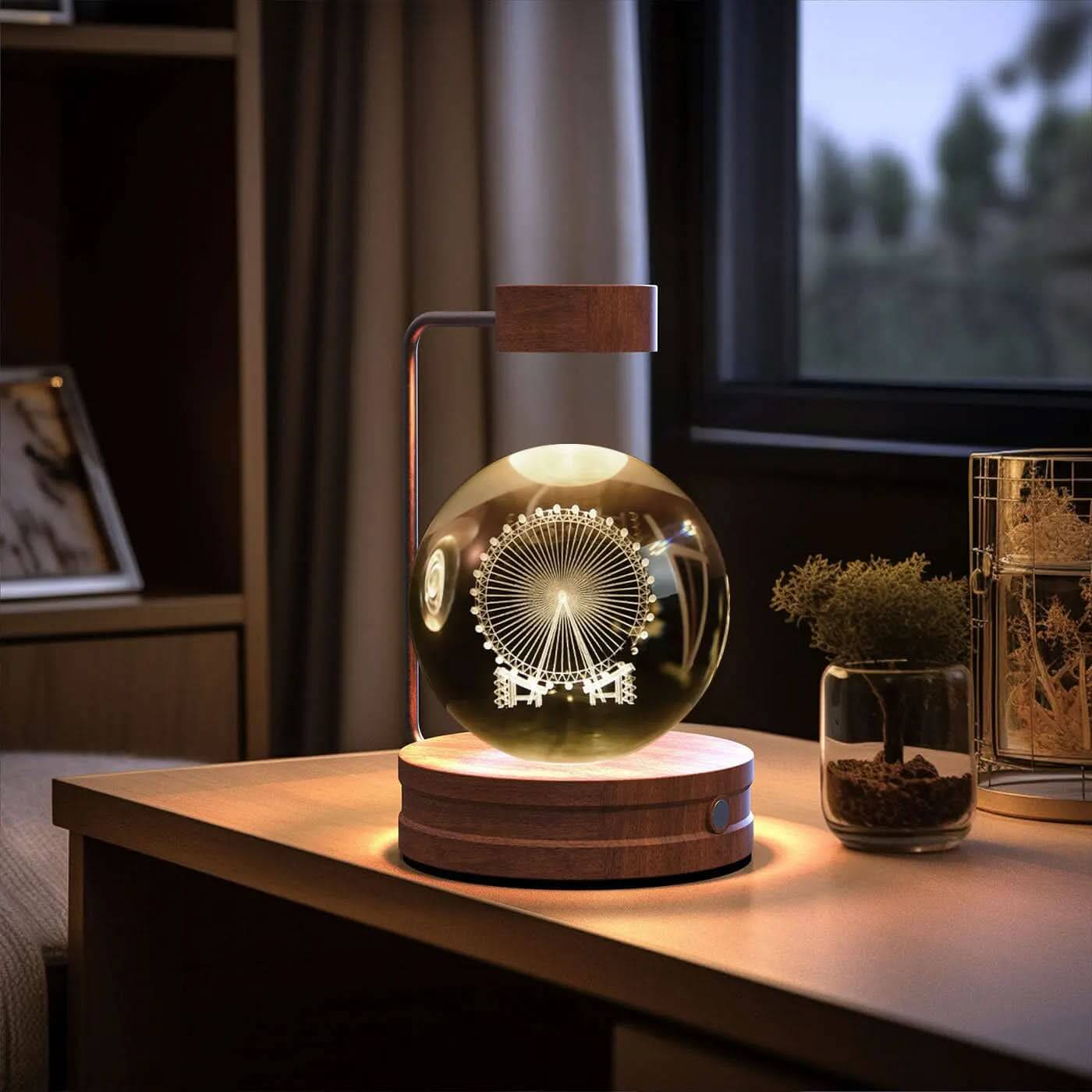Lampe de chevet cristal, lumière d'ambiance USB pour chambre Les Visionnaires
