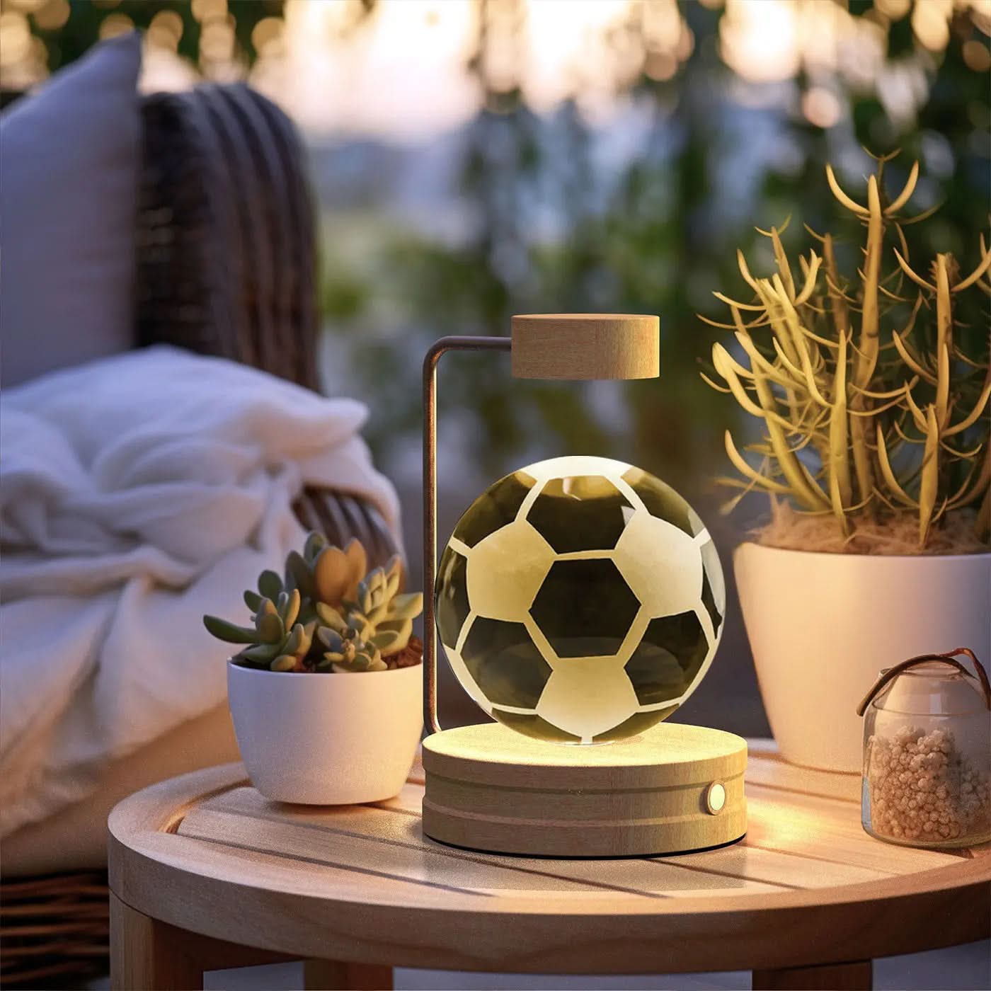 Lampe de chevet cristal, lumière d'ambiance USB pour chambre Les Visionnaires