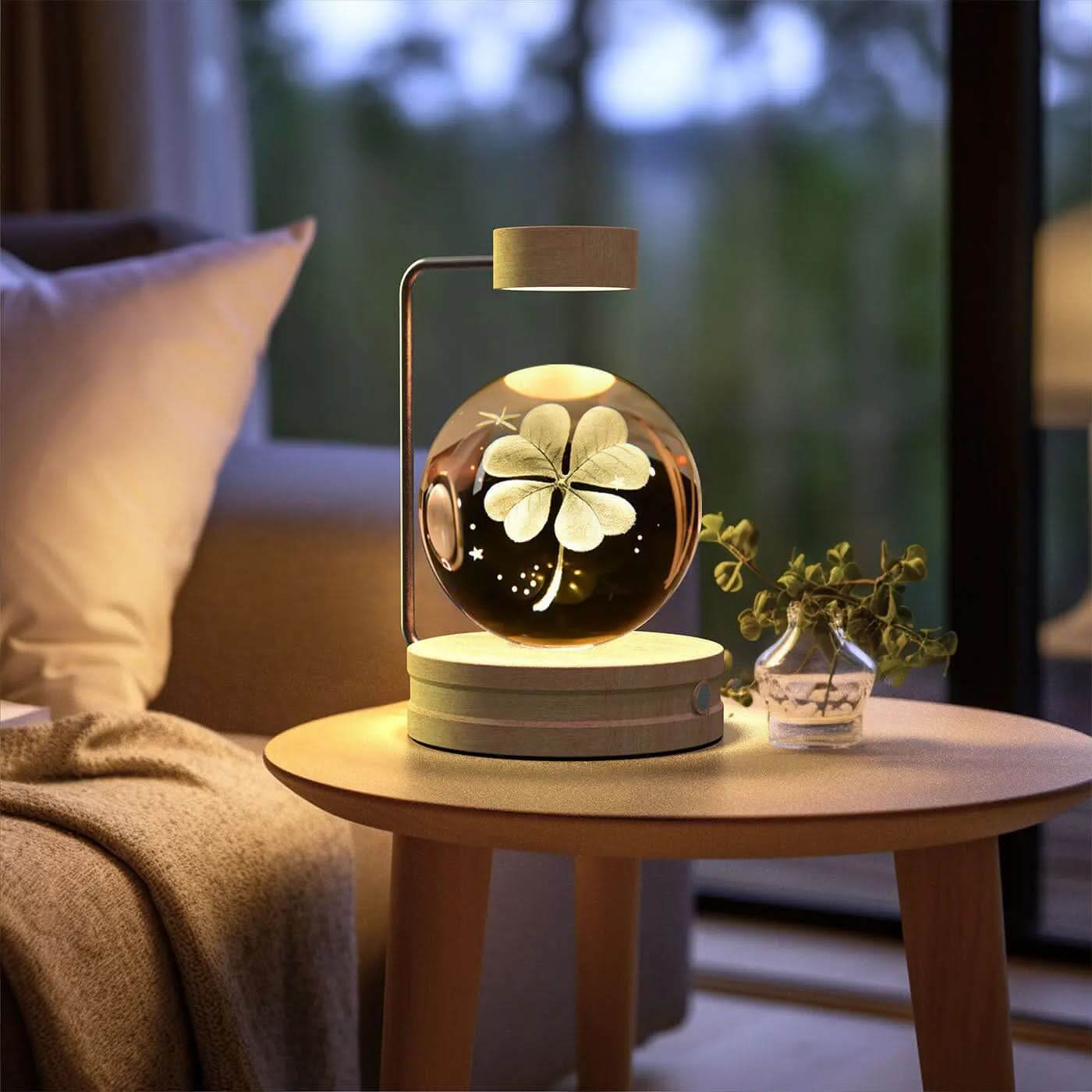 Lampe de chevet cristal, lumière d'ambiance USB pour chambre Les Visionnaires