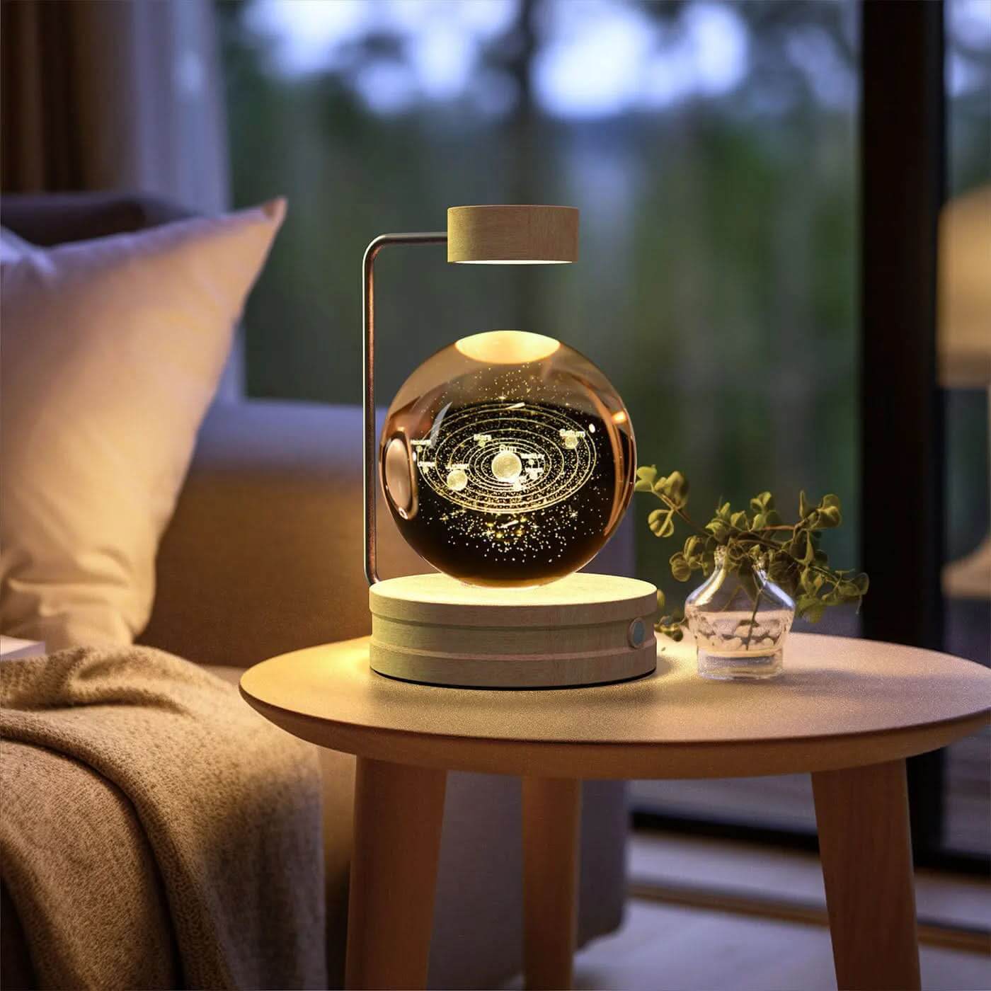 Lampe de chevet cristal, lumière d'ambiance USB pour chambre Les Visionnaires
