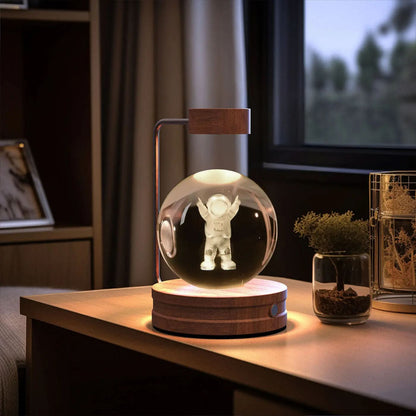 Lampe de chevet cristal, lumière d'ambiance USB pour chambre Les Visionnaires