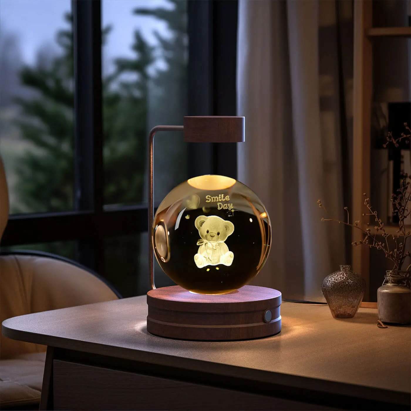 Lampe de chevet cristal, lumière d'ambiance USB pour chambre Les Visionnaires