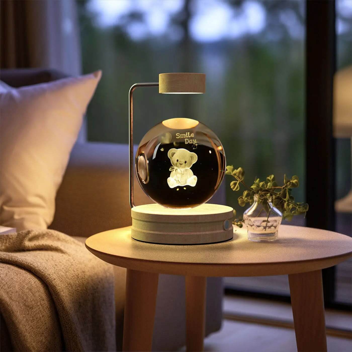 Lampe de chevet cristal, lumière d'ambiance USB pour chambre Les Visionnaires