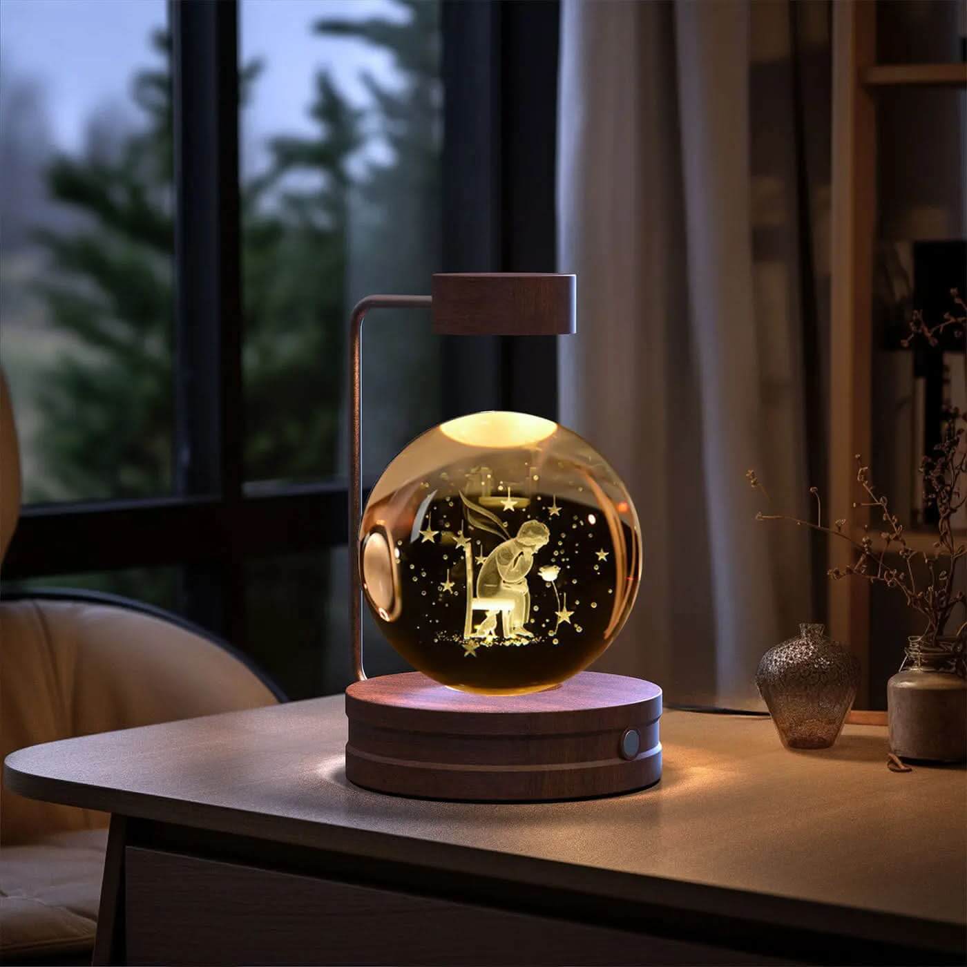 Lampe de chevet cristal, lumière d'ambiance USB pour chambre Les Visionnaires