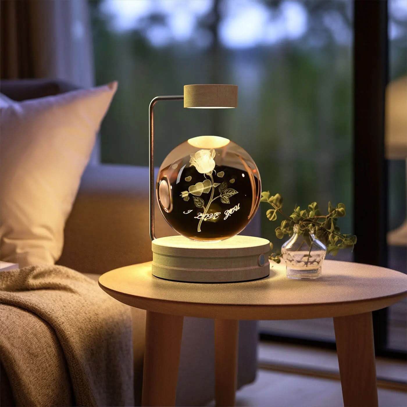 Lampe de chevet cristal, lumière d'ambiance USB pour chambre Les Visionnaires