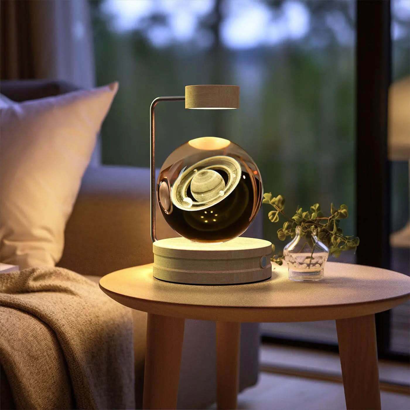 Lampe de chevet cristal, lumière d'ambiance USB pour chambre Les Visionnaires