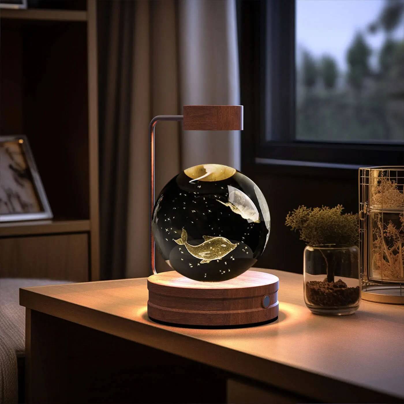Lampe de chevet cristal, lumière d'ambiance USB pour chambre Les Visionnaires