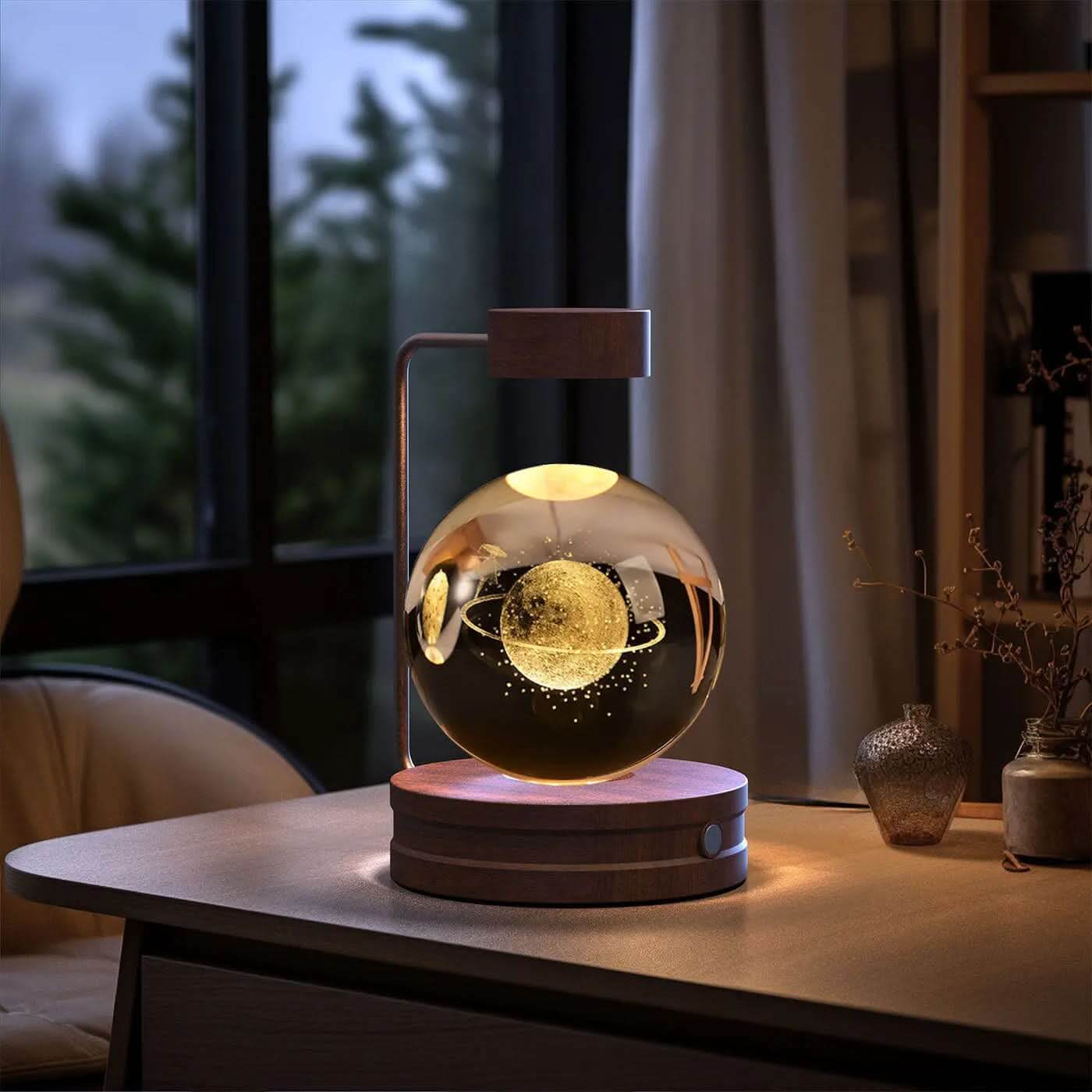 Lampe de chevet cristal, lumière d'ambiance USB pour chambre Les Visionnaires