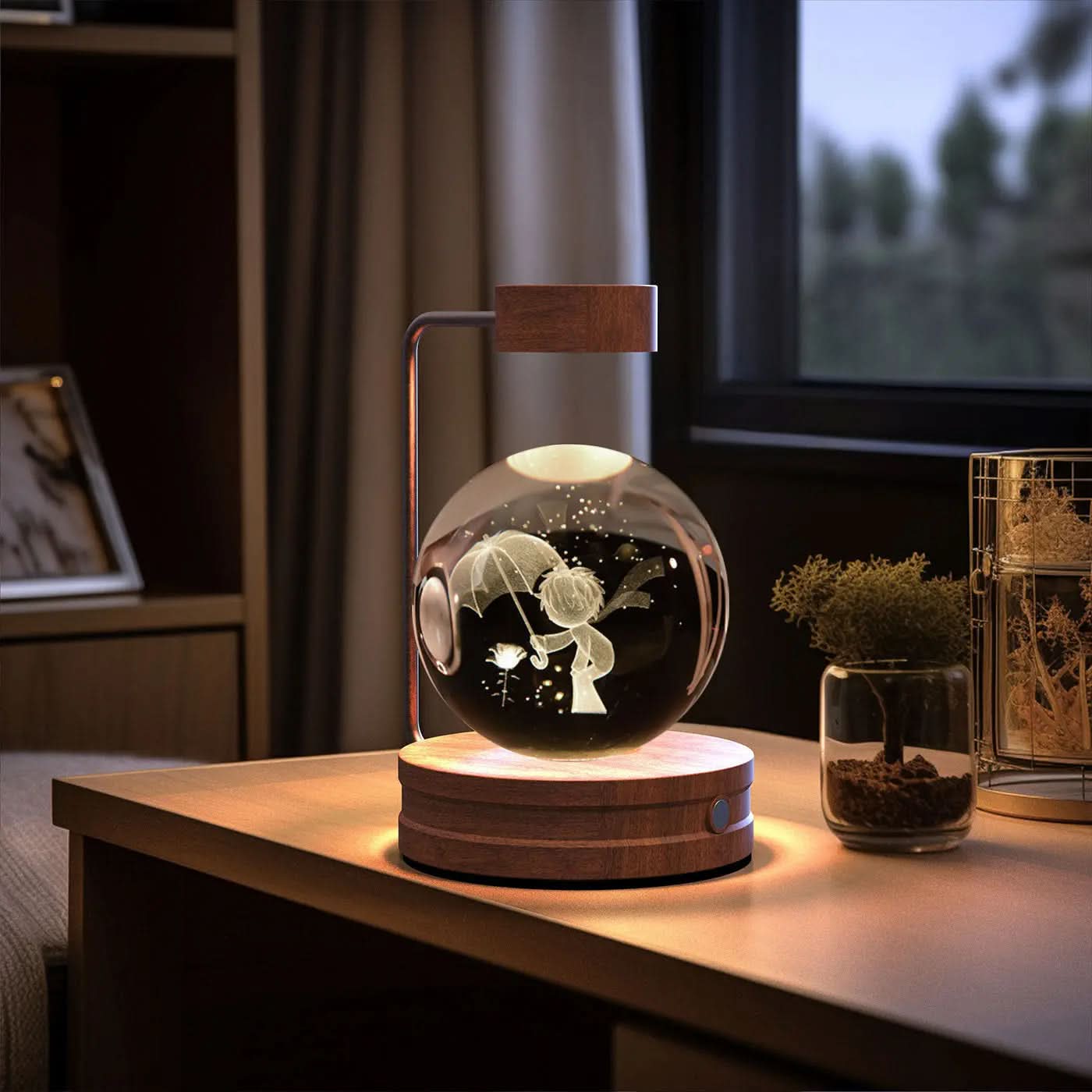 Lampe de chevet cristal, lumière d'ambiance USB pour chambre Les Visionnaires